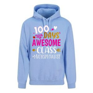 100 Days With My Awesome Class Math Specialist School Cool Gift Unisex Surf Hoodie