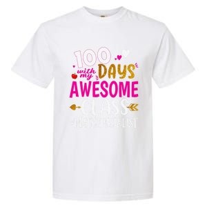 100 Days With My Awesome Class Math Specialist School Cool Gift Garment-Dyed Heavyweight T-Shirt