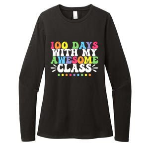 100 Days With My Awesome Class Teachers 100th Day Of School Cute Gift Womens CVC Long Sleeve Shirt