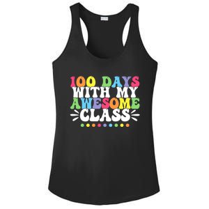 100 Days With My Awesome Class Teachers 100th Day Of School Cute Gift Ladies PosiCharge Competitor Racerback Tank