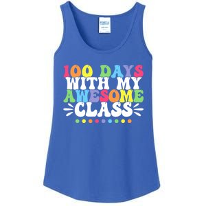 100 Days With My Awesome Class Teachers 100th Day Of School Cute Gift Ladies Essential Tank