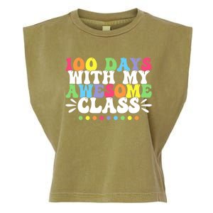 100 Days With My Awesome Class Teachers 100th Day Of School Cute Gift Garment-Dyed Women's Muscle Tee