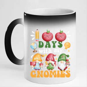 100 Days With My Gnomies 100th Day Of School Gnome Lovers Gift 11oz Black Color Changing Mug