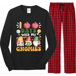 100 Days With My Gnomies 100th Day Of School Gnome Lovers Gift Long Sleeve Pajama Set