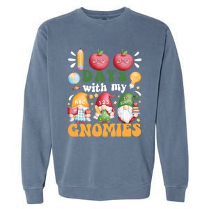 100 Days With My Gnomies 100th Day Of School Gnome Lovers Gift Garment-Dyed Sweatshirt