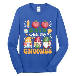 100 Days With My Gnomies 100th Day Of School Gnome Lovers Gift Tall Long Sleeve T-Shirt