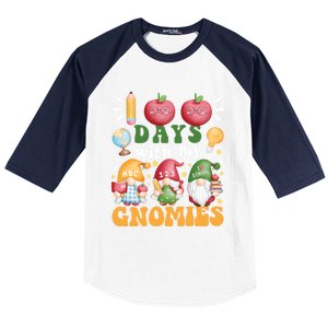 100 Days With My Gnomies 100th Day Of School Gnome Lovers Gift Baseball Sleeve Shirt