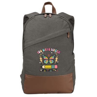 100 Days Wiser 100 Days Of School Celebrate Butterfly Cotton Canvas Backpack