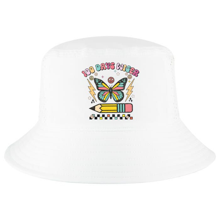 100 Days Wiser 100 Days Of School Celebrate Butterfly Cool Comfort Performance Bucket Hat