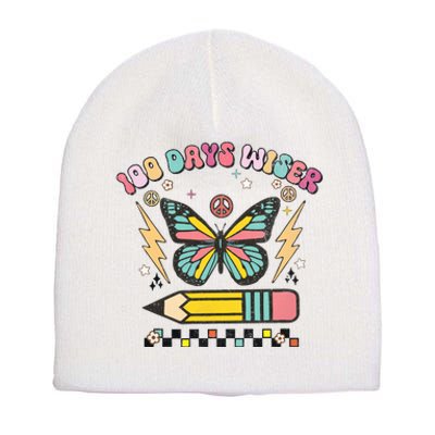 100 Days Wiser 100 Days Of School Celebrate Butterfly Short Acrylic Beanie