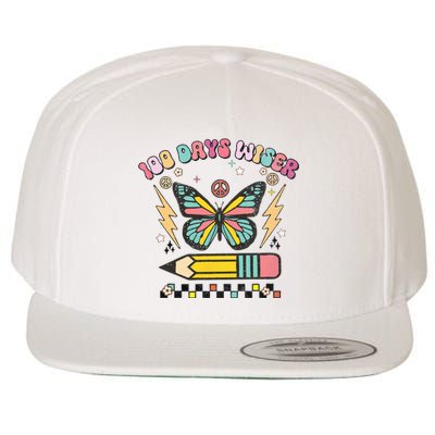 100 Days Wiser 100 Days Of School Celebrate Butterfly Wool Snapback Cap