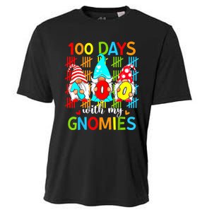 100 Days With My Gnomies Teacher 100th Day Of School Gnome Cooling Performance Crew T-Shirt