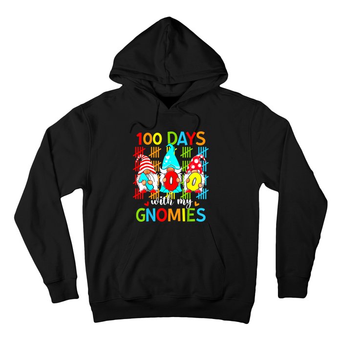 100 Days With My Gnomies Teacher 100th Day Of School Gnome Hoodie