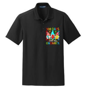 100 Days With My Gnomies Teacher 100th Day Of School Gnome Dry Zone Grid Polo