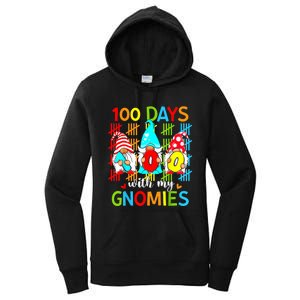 100 Days With My Gnomies Teacher 100th Day Of School Gnome Women's Pullover Hoodie