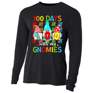 100 Days With My Gnomies Teacher 100th Day Of School Gnome Cooling Performance Long Sleeve Crew