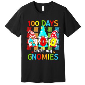 100 Days With My Gnomies Teacher 100th Day Of School Gnome Premium T-Shirt