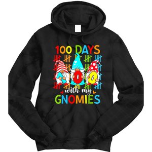 100 Days With My Gnomies Teacher 100th Day Of School Gnome Tie Dye Hoodie