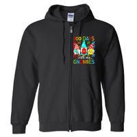 100 Days With My Gnomies Teacher 100th Day Of School Gnome Full Zip Hoodie