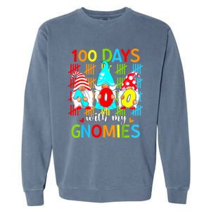 100 Days With My Gnomies Teacher 100th Day Of School Gnome Garment-Dyed Sweatshirt