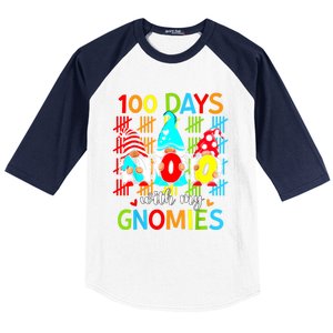 100 Days With My Gnomies Teacher 100th Day Of School Gnome Baseball Sleeve Shirt