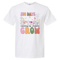 100 Days Watching My Students Grow Floral Garment-Dyed Heavyweight T-Shirt