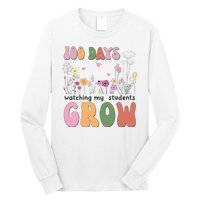 100 Days Watching My Students Grow Floral Long Sleeve Shirt