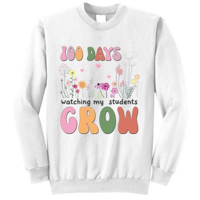 100 Days Watching My Students Grow Floral Sweatshirt
