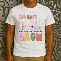 100 Days Watching My Students Grow Floral T-Shirt