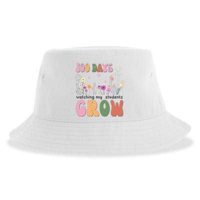 100 Days Watching My Students Grow Floral Sustainable Bucket Hat
