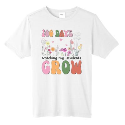 100 Days Watching My Students Grow Floral Tall Fusion ChromaSoft Performance T-Shirt