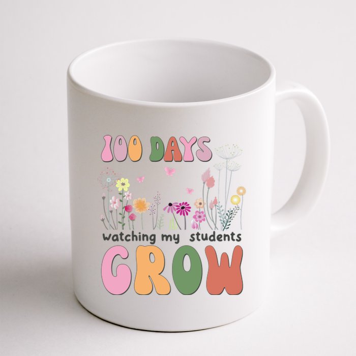 100 Days Watching My Students Grow Floral Coffee Mug