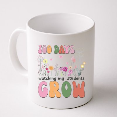 100 Days Watching My Students Grow Floral Coffee Mug