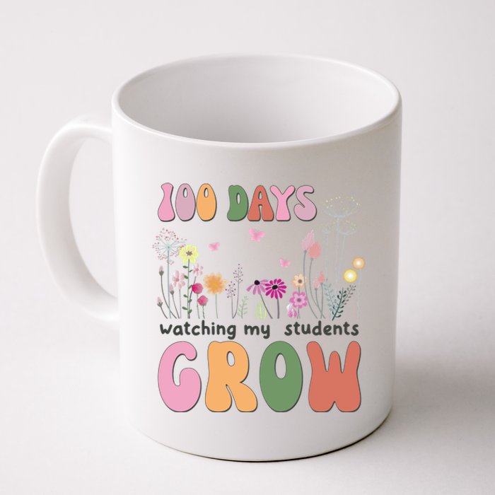 100 Days Watching My Students Grow Floral Coffee Mug