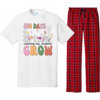 100 Days Watching My Students Grow Floral Pajama Set