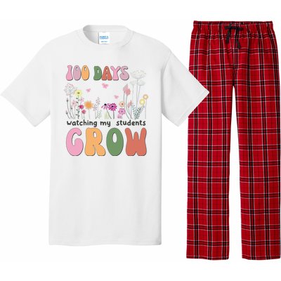 100 Days Watching My Students Grow Floral Pajama Set