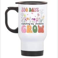 100 Days Watching My Students Grow Floral Stainless Steel Travel Mug