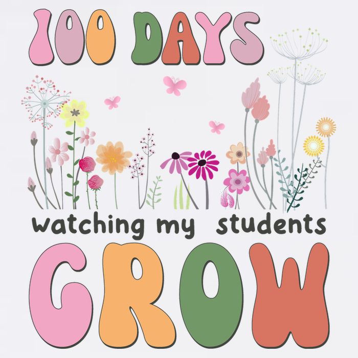 100 Days Watching My Students Grow Floral Full Zip Hoodie