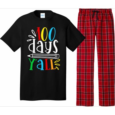 100 Days Y'all Happy 100 Days Of School Smarter Brighter Gift Pajama Set