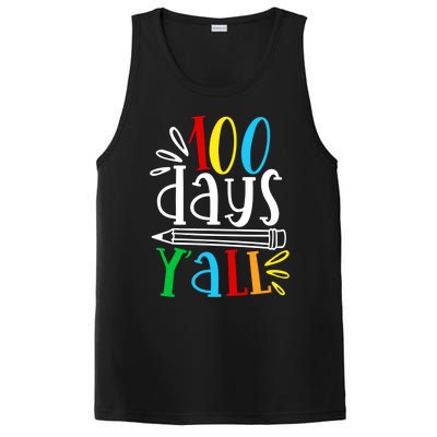 100 Days Y'all Happy 100 Days Of School Smarter Brighter Gift PosiCharge Competitor Tank