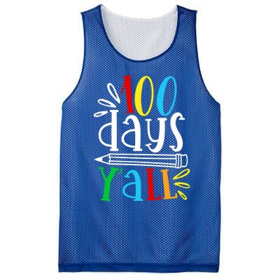 100 Days Y'all Happy 100 Days Of School Smarter Brighter Gift Mesh Reversible Basketball Jersey Tank