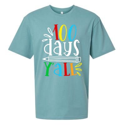 100 Days Y'all Happy 100 Days Of School Smarter Brighter Gift Sueded Cloud Jersey T-Shirt