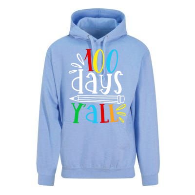 100 Days Y'all Happy 100 Days Of School Smarter Brighter Gift Unisex Surf Hoodie