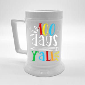 100 Days Y'all Happy 100 Days Of School Smarter Brighter Gift Beer Stein