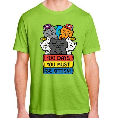 100 Days You Must Be Kitten Cats On Books 100th Day School Cool Gift Adult ChromaSoft Performance T-Shirt