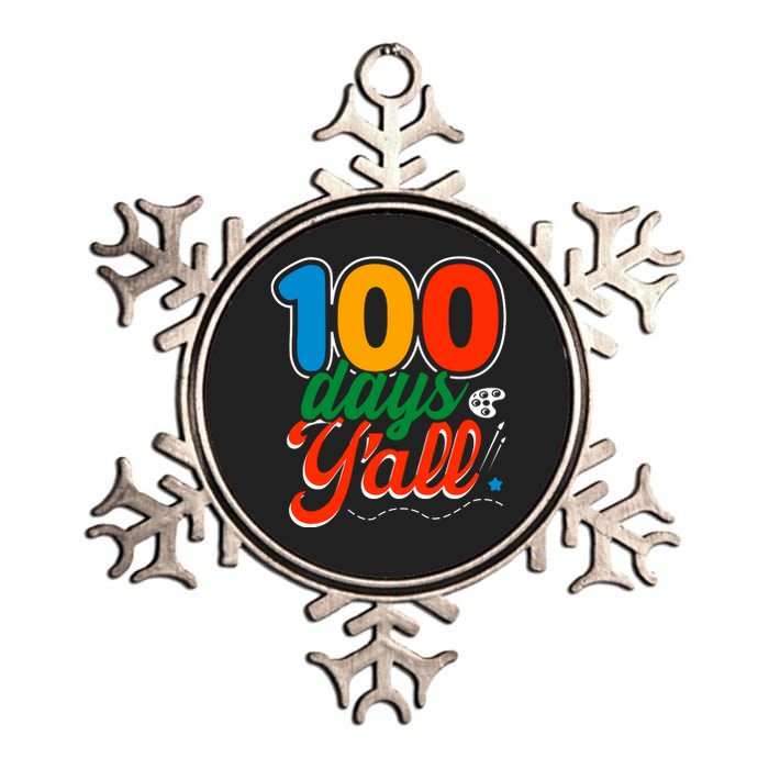 100 Days Yall Funny School Metallic Star Ornament