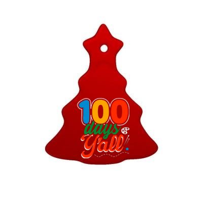 100 Days Yall Funny School Ceramic Tree Ornament