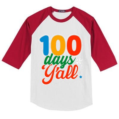 100 Days Yall Funny School Kids Colorblock Raglan Jersey