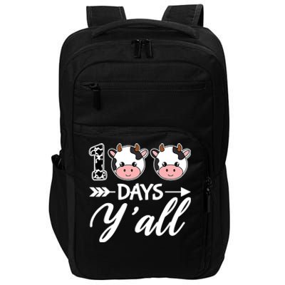 100 Days YAll 100th Day Of School With Cute Cows Impact Tech Backpack