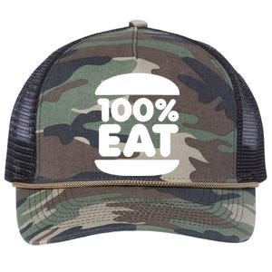 100% Eat 100 Percent Eat Retro Rope Trucker Hat Cap